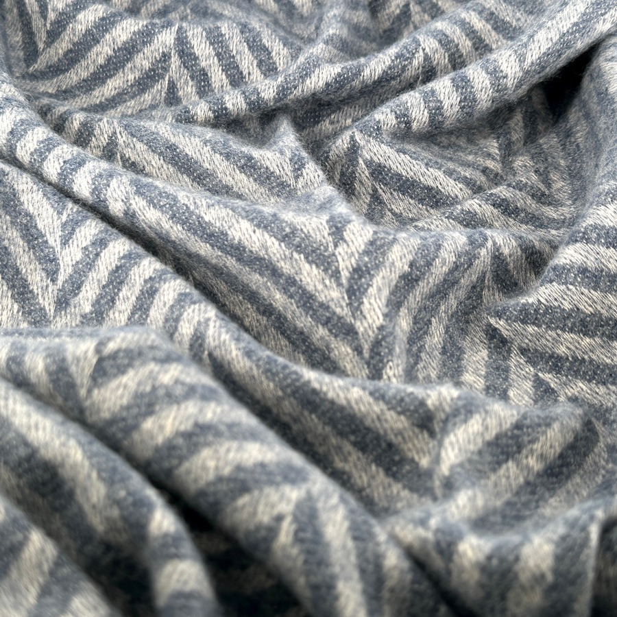 Étole Laine Chevron Marine