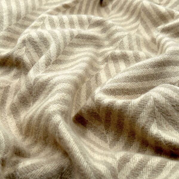 Beige Chevron Wool Stole