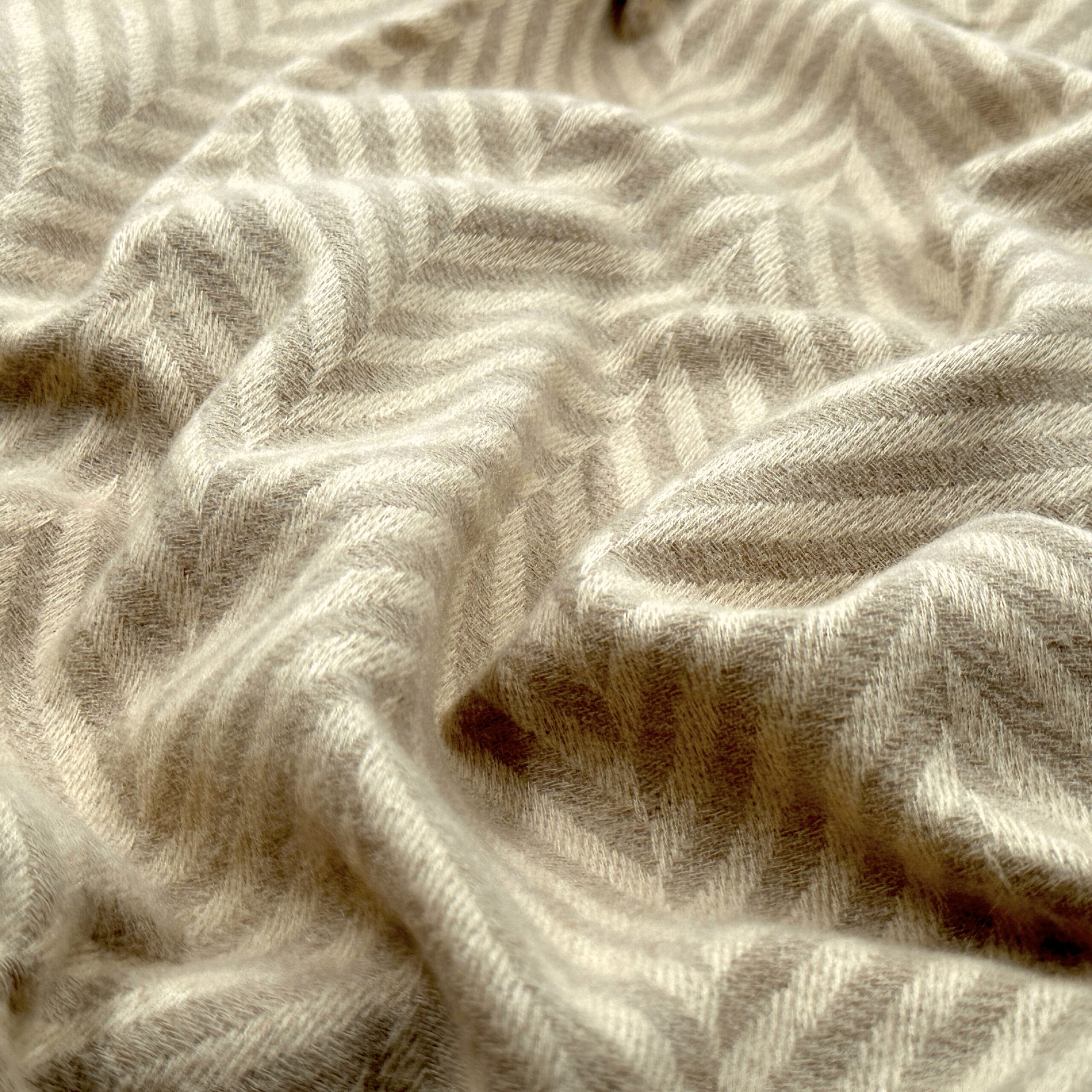 Étole Laine Chevron Beige