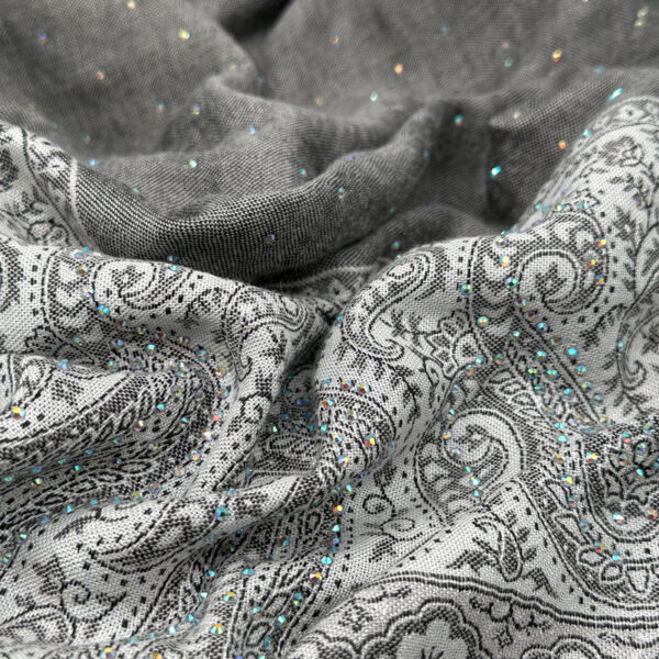 Silver Paisley Cashmere Stole