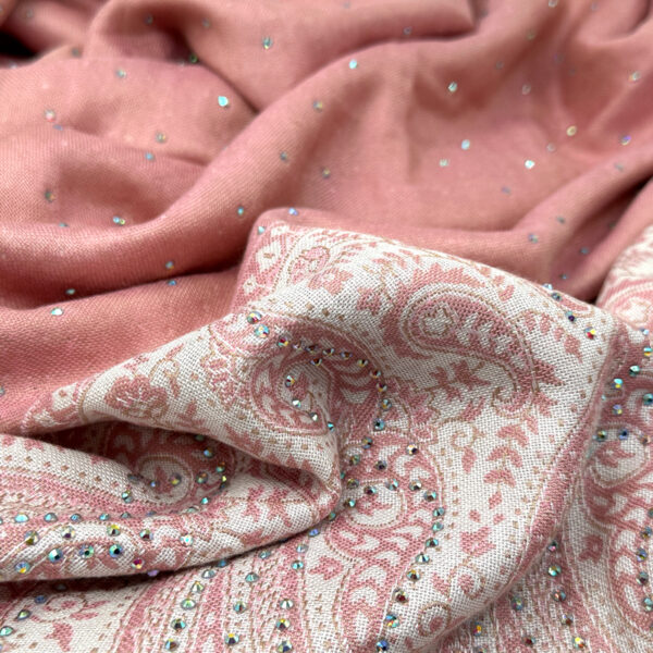 Étole Cachemire Paisley Rose
